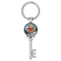 Брелок ключ, цвет серебро, с кольцом для ключей, Люблю горы C0334044