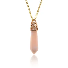 Кулон с натуральным камнем Розовая бирюза, 40х9мм BJK314-17