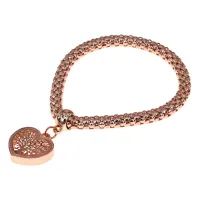 Стрейч - браслет Сердце, металл, цвет розовое золото BS047-RG