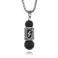 Кулон-амулет с руной Сила из нержавеющей стали, Лава KULC-15