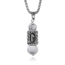 Кулон-амулет с руной Леля из нержавеющей стали, Кахолонг KULC-23