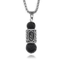 Кулон-амулет с руной Есть из нержав. стали, Лава KULC-29