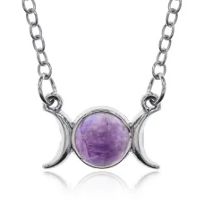 Кулон Знак Богини на цепочке, аметист BJK500-01