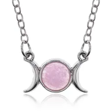 Кулон Знак Богини на цепочке, розовый кварц BJK500-02