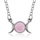 Кулон Знак Богини на цепочке, розовый кварц BJK500-02