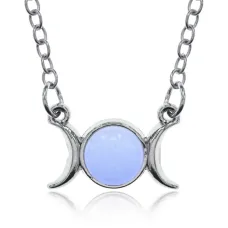 Кулон Знак Богини на цепочке, лунный камень BJK500-03