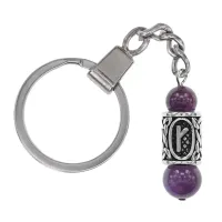 Брелок-амулет с руной Крада из нержавеющей стали, Аметист BKC-12