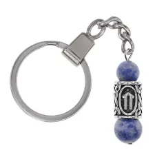 Брелок-амулет с руной Ветер из нержав. стали, Содалит BKC-17