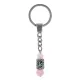 Брелок-амулет с руной Берегиня из нерж. стали, Розовый кварц BKC-19