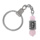 Брелок-амулет с руной Леля из нержавеющей стали, Розовый кварц BKC-24