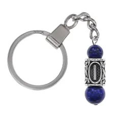 Брелок-амулет с руной Исток из нержав. стали, Лазурит BKC-31