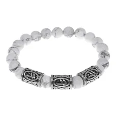 Браслет Берегиня, нат.камень Кахолонг 8мм BSRB-002-01