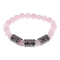 Браслет Берегиня, нат.камень Розовый кварц 8мм BSRB-002-02