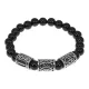 Браслет Зеркальный личный амулет, нат.камень Черный агат 8мм BSRB-006-02