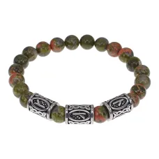 Браслет Исцеление, нат.камень Унакит 8мм BSRB-009-02