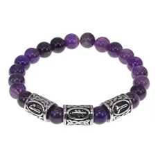 Браслет Энергия молодости, нат.камень Аметист 8мм BSRB-010-01
