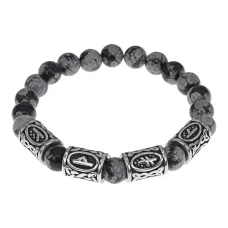 Браслет Получение желаемого, нат.камень Снежный обсидиан 8мм BSRB-012-02
