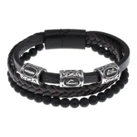 Браслет с рунической формулой Материальное благополучие BSX02-08