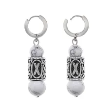 Серьги-амулеты с руной из нержавеющей стали Гебо, Кахолонг SERX01-15