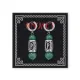 Серьги-амулеты с руной из нержавеющей стали Вуньо, Нефрит SERX01-35