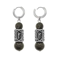 Серьги-амулеты с руной из нержавеющей стали Крада, Унакит SERX02-11