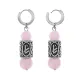 Серьги-амулеты с руной из нержавеющей стали Берегиня, Розовый кварц SERX02-19