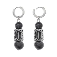 Серьги-амулеты с руной из нержавеющей стали Исток, Лабрадор SERX02-32