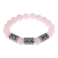 Браслет Берегиня, нат.камень Розовый кварц 10мм BSRB1-002-02
