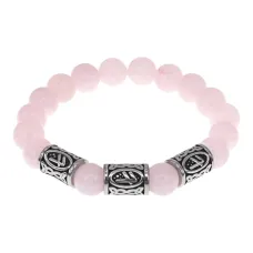 Браслет Берегиня, нат.камень Розовый кварц 10мм BSRB1-002-02