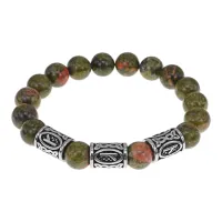 Браслет Исцеление, нат.камень Унакит 10мм BSRB1-009-02