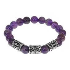 Браслет Энергия молодости, нат.камень Аметист 10мм BSRB1-010-01