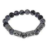 Браслет Получение желаемого, нат.камень Снежный обсидиан 10мм BSRB1-012-02