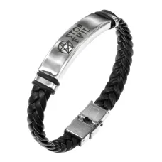 Кожаный браслет Stop evil BSKR1-478