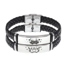 Парный кожаный браслет Коты черт и ангел BSKRP1-006