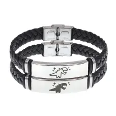 Парный кожаный браслет Динозаврики BSKRP1-007