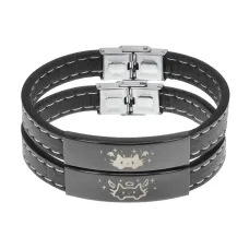 Парный кожаный браслет Коты черт и ангел BSKRP2-006