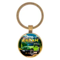 Круглый брелок, цвет бронза, Алтай C0401017