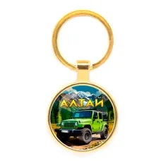 Круглый брелок, цвет золото, Алтай C0401019