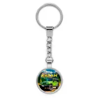 Круглый брелок, цвет серебро, с цепочкой, Алтай C0401022