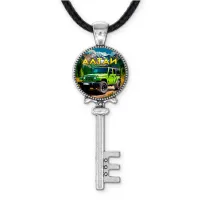 Кулон ключ, цвет серебро, со шнурком, Алтай C0401043