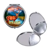 Круглое складное зеркало, цвет серебро, Алтай C0402016