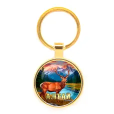 Круглый брелок, цвет золото, Алтай C0402019