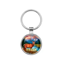 Круглый брелок, цвет серебро, Алтай C0402021