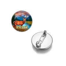 Круглый значок, цвет серебро, Алтай C0402023