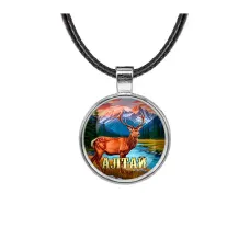 Кулон, цвет серебро, со шнурком, Алтай C0402027