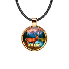 Кулон, цвет золото, со шнурком, Алтай C0402033