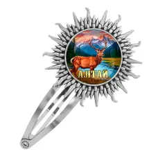 Заколка металлическая, цвет серебро, Алтай C0402045