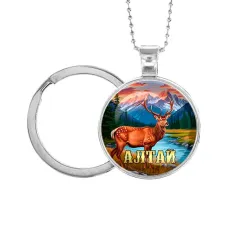 Кулон-брелок, цвет серебро, с цепочкой и кольцом, Алтай C0402054