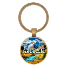 Круглый брелок, цвет бронза, Алтай C0403017