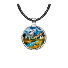 Кулон, цвет серебро, со шнурком, Алтай C0403027